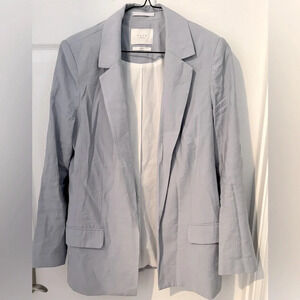 Yaya Women "hold on" blazer jacket blue gray work sleek street party open 34/02